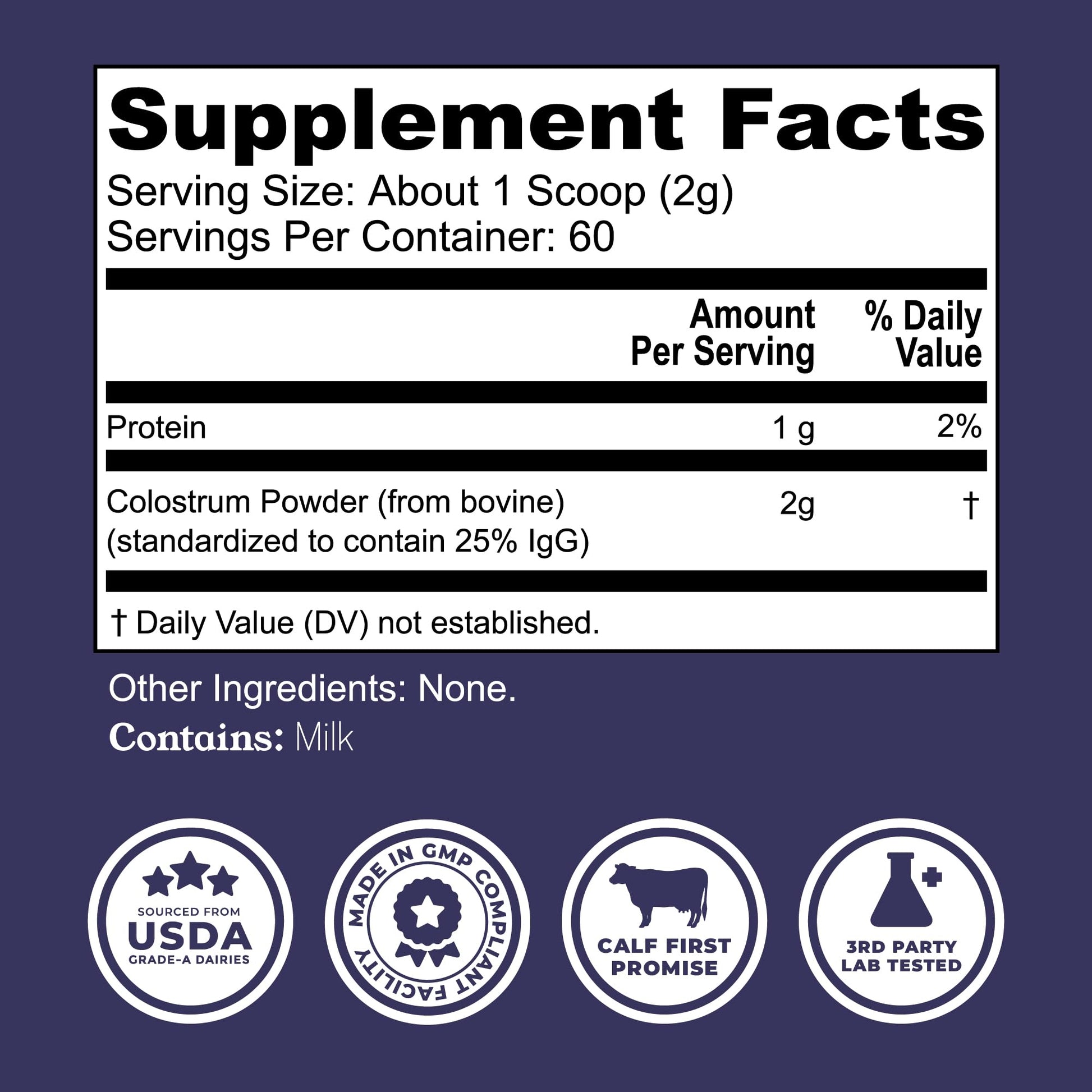Colostrum Powder – USA Sourced Bovine Colostrum for Humans for Immune Support, Gut Health, Muscle Recovery - Single Ingredient, No Additives, Grass Fed, Non-GMO Colostrum Supplement for Women and Men - dailyvitalstore