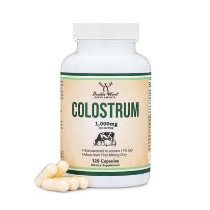 Colostrum Supplement 120 Capsules, 1,000mg per Serving (Bovine Colostrum Powder from First Milking Only, Std. to Contain 15% IgG Immunoglobulins) No Fillers - dailyvitalstore