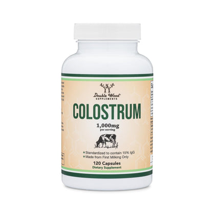 Colostrum Supplement 120 Capsules, 1,000mg per Serving (Bovine Colostrum Powder from First Milking Only, Std. to Contain 15% IgG Immunoglobulins) No Fillers - dailyvitalstore