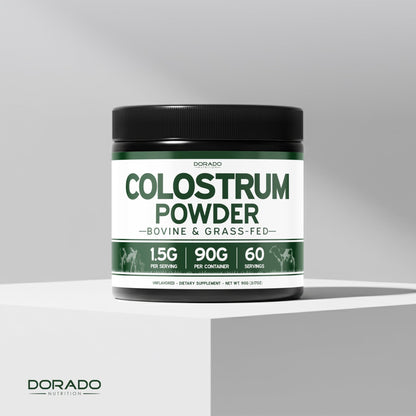 Colostrum Supplement Powder 90g (60 Servings of 1.5g Pure Bovine Colostrum Std. to Contain 20% IgG Immunoglobulins) Grass Fed Powder - No Fillers, Third Party Tested, Unflavored & Non-GMO - dailyvitalstore
