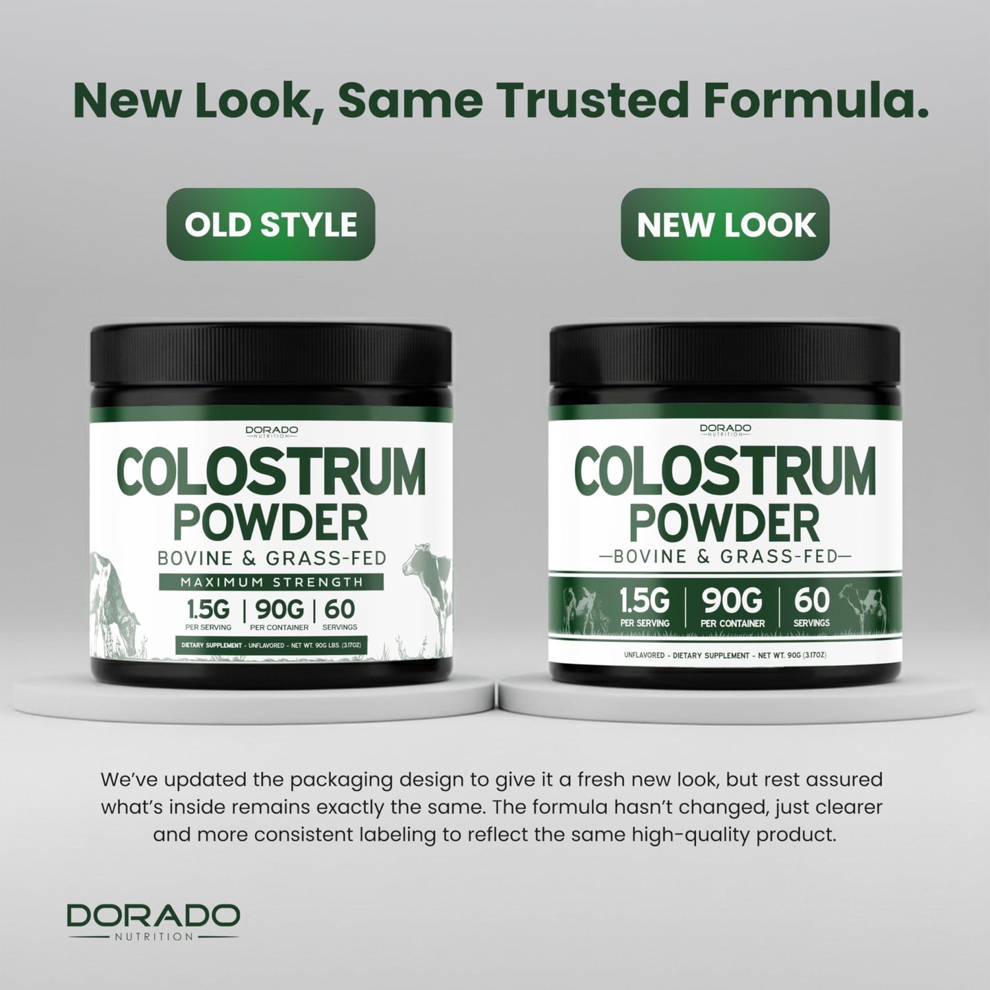 Colostrum Supplement Powder 90g (60 Servings of 1.5g Pure Bovine Colostrum Std. to Contain 20% IgG Immunoglobulins) Grass Fed Powder - No Fillers, Third Party Tested, Unflavored & Non-GMO - dailyvitalstore