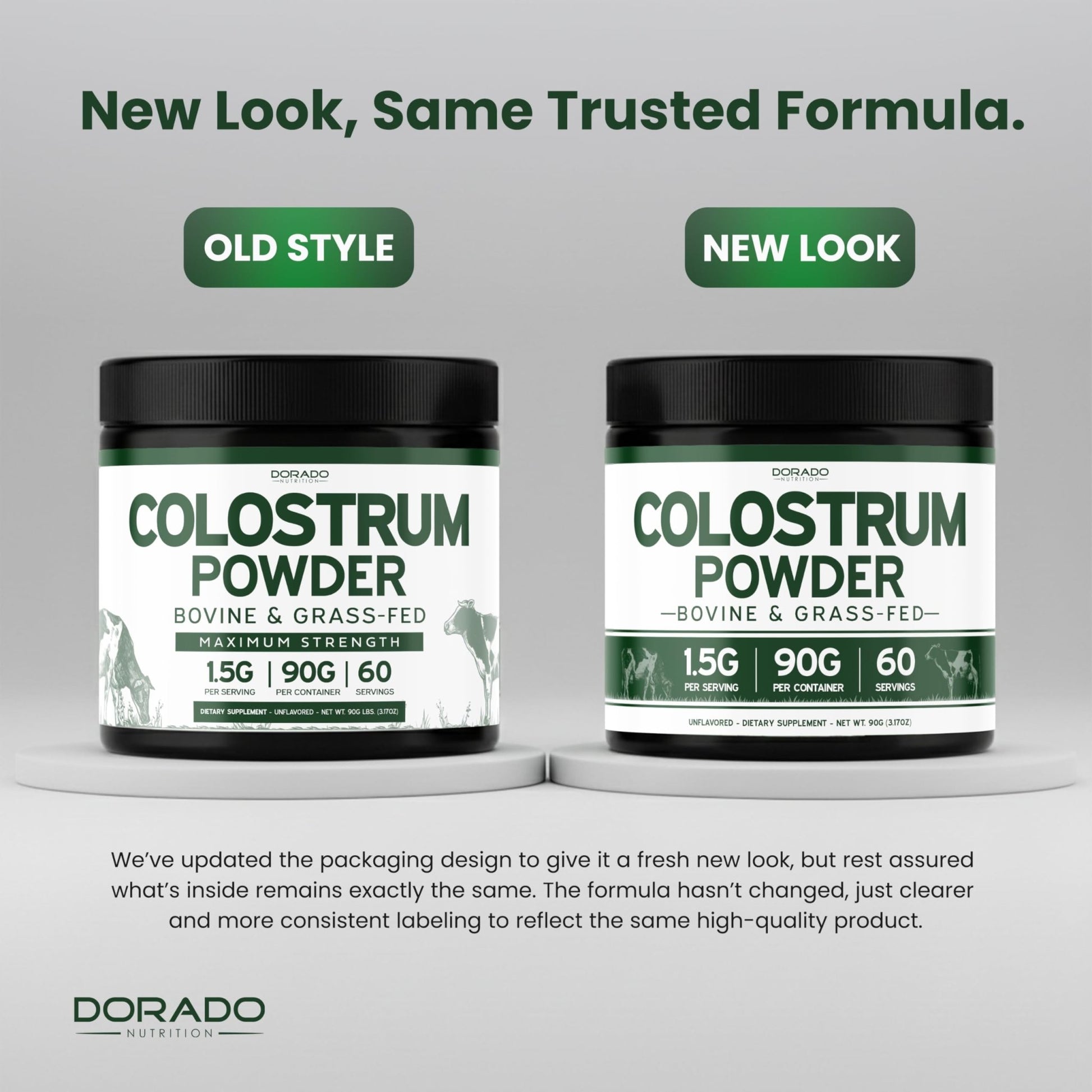 Colostrum Supplement Powder 90g (60 Servings of 1.5g Pure Bovine Colostrum Std. to Contain 20% IgG Immunoglobulins) Grass Fed Powder - No Fillers, Third Party Tested, Unflavored & Non-GMO - dailyvitalstore