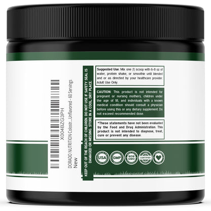 Colostrum Supplement Powder 90g (60 Servings of 1.5g Pure Bovine Colostrum Std. to Contain 20% IgG Immunoglobulins) Grass Fed Powder - No Fillers, Third Party Tested, Unflavored & Non-GMO - dailyvitalstore