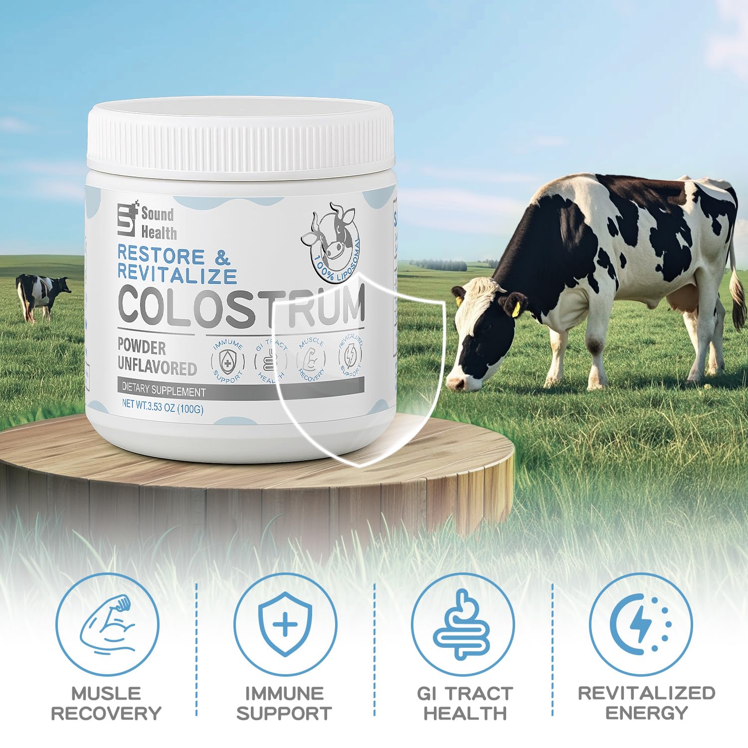 Colostrum Supplement Powder for Humans - Organic Bovine Colostrum Supplement for Gut Health, Hair Growth, Beauty, - dailyvitalstore