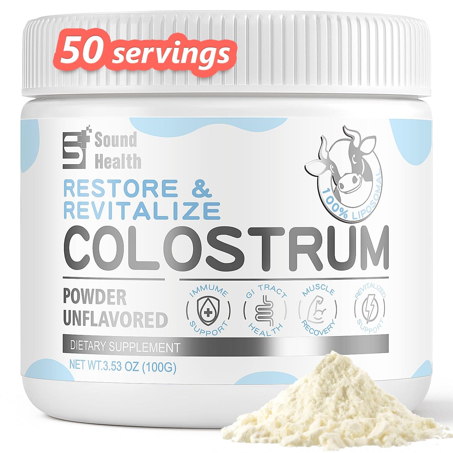 Colostrum Supplement Powder for Humans - Organic Bovine Colostrum Supplement for Gut Health, Hair Growth, Beauty, - dailyvitalstore