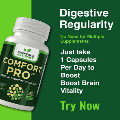 ComfortPro™ Daily Probiotics for Digestive Health | Constipation Relief & Bloating Support for Women & Men | Gut Cleanse with Zinc | Helps Reduce Gas & Promotes Digestive Regularity | Valley Formula - dailyvitalstore