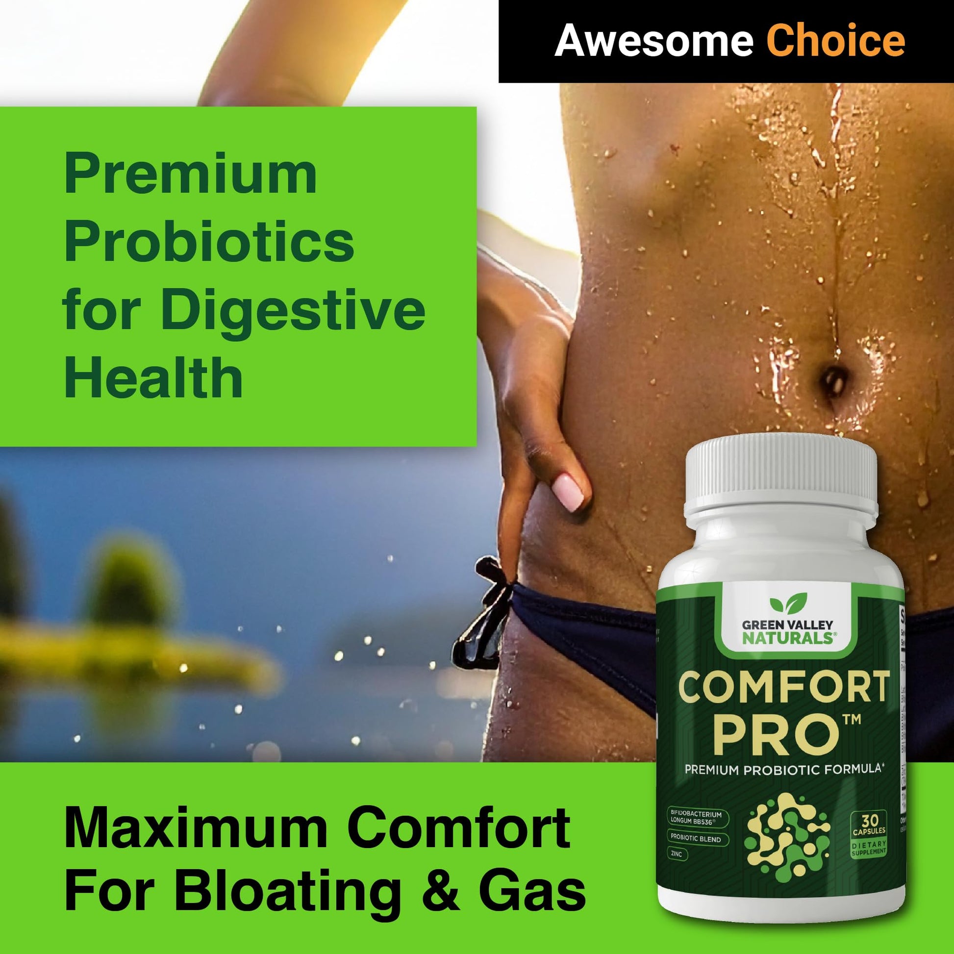 ComfortPro™ Daily Probiotics for Digestive Health | Constipation Relief & Bloating Support for Women & Men | Gut Cleanse with Zinc | Helps Reduce Gas & Promotes Digestive Regularity | Valley Formula - dailyvitalstore