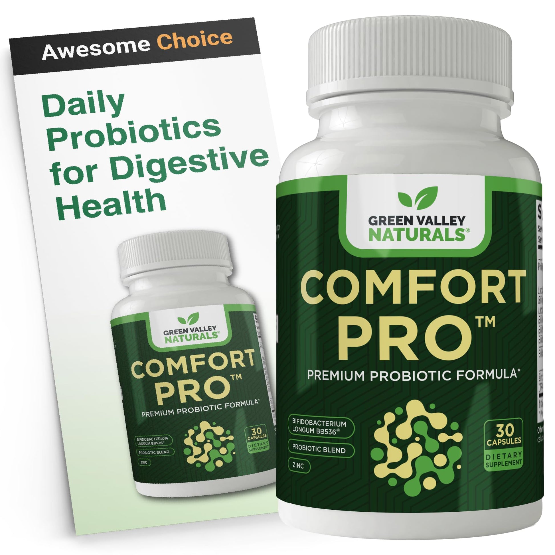 ComfortPro™ Daily Probiotics for Digestive Health | Constipation Relief & Bloating Support for Women & Men | Gut Cleanse with Zinc | Helps Reduce Gas & Promotes Digestive Regularity | Valley Formula - dailyvitalstore
