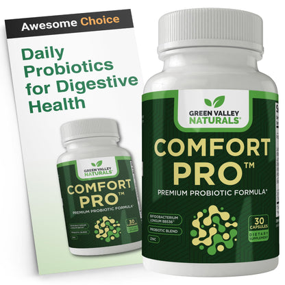 ComfortPro™ Daily Probiotics for Digestive Health | Constipation Relief & Bloating Support for Women & Men | Gut Cleanse with Zinc | Helps Reduce Gas & Promotes Digestive Regularity | Valley Formula - dailyvitalstore