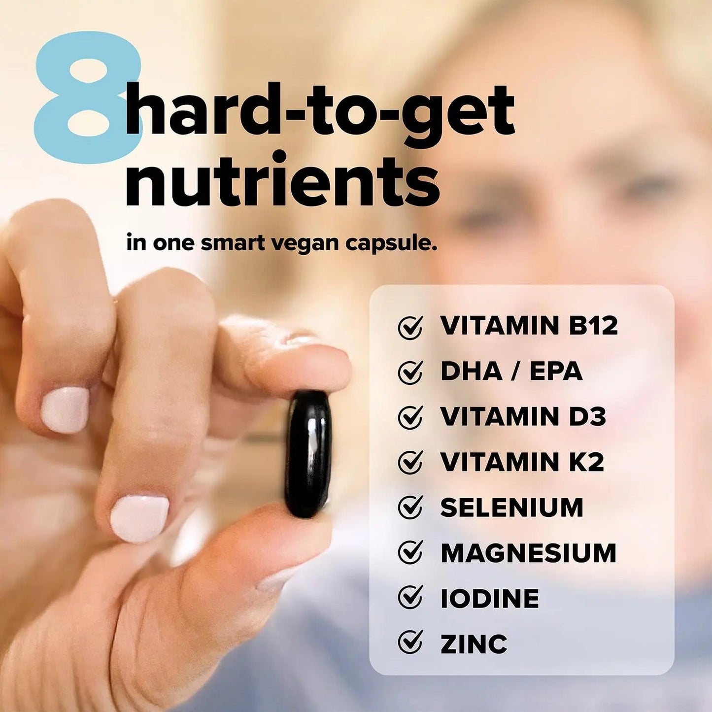 Complement Essential Vegan Multivitamin for Men & Women (60 Servings, 180 Capsules) with Omega-3 DHA & EPA, B12, Vitamin D3 & K2 - dailyvitalstore
