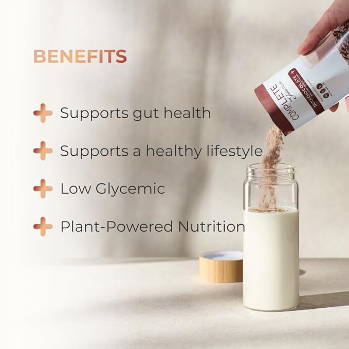 Complete by JuicePlus+ Dutch Chocolate Shakes - Plant-Based Nutrition - Whole Food Based Shake Powder with Protein, Fiber & Prebiotics - 30 Servings (2 Pouches, 15 Servings Each) - dailyvitalstore