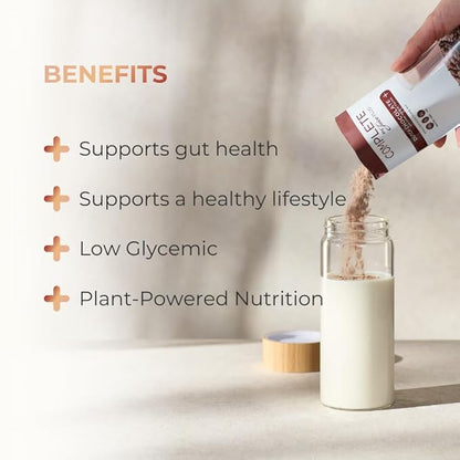 Complete by JuicePlus+ Dutch Chocolate Shakes - Plant-Based Nutrition - Whole Food Based Shake Powder with Protein, Fiber & Prebiotics - 30 Servings (2 Pouches, 15 Servings Each) - dailyvitalstore