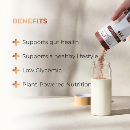 Complete by JuicePlus+ Dutch Chocolate Shakes - Plant-Based Nutrition - Whole Food Based Shake Powder with Protein, Fiber & Prebiotics - 30 Servings (2 Pouches, 15 Servings Each) - dailyvitalstore