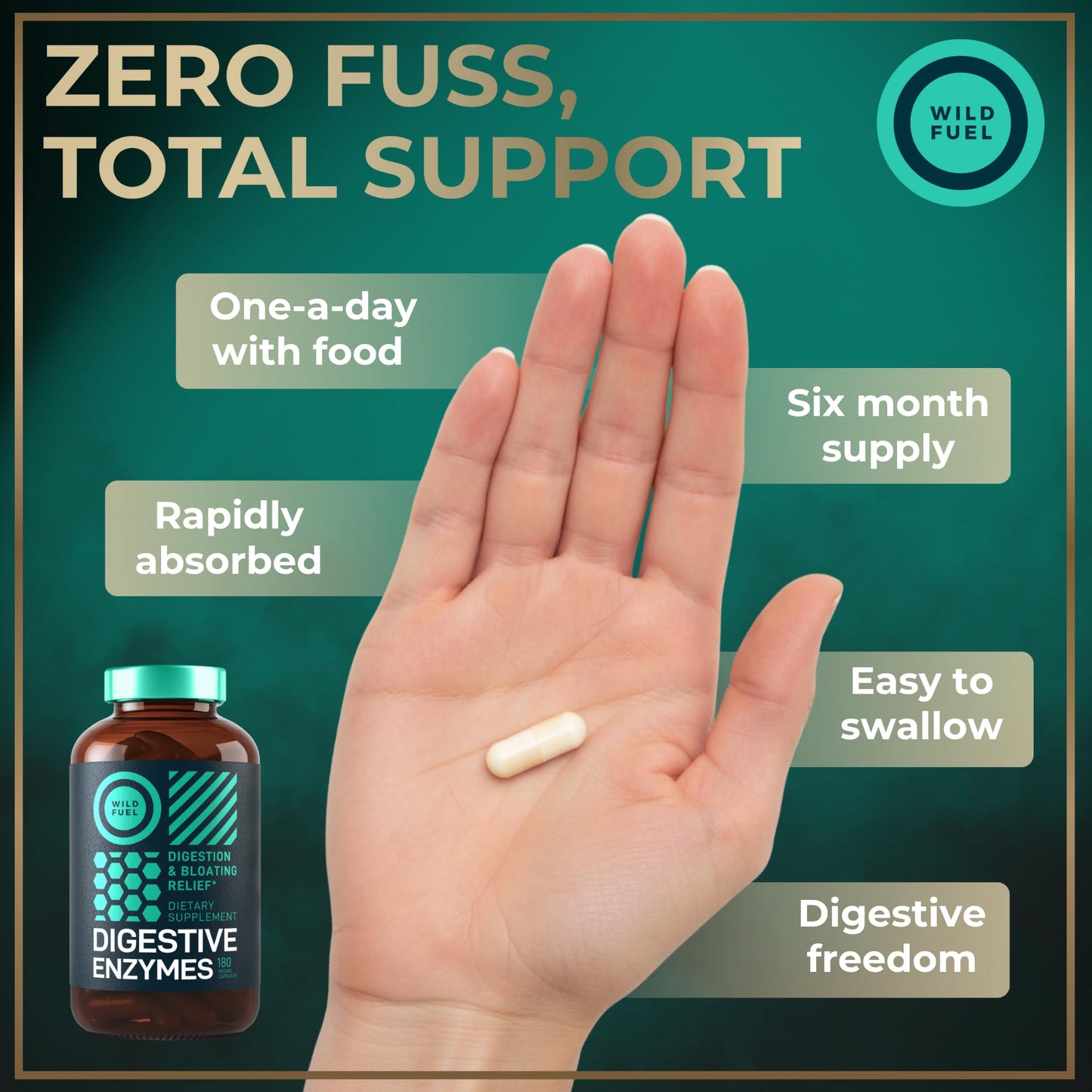 Complete Digestive Enzymes for Women & Men - 800mg Vegan Digestive Enzymes and Probiotics Prebiotics - Bloating Support, Gut Health & Digestion Supplement - dailyvitalstore