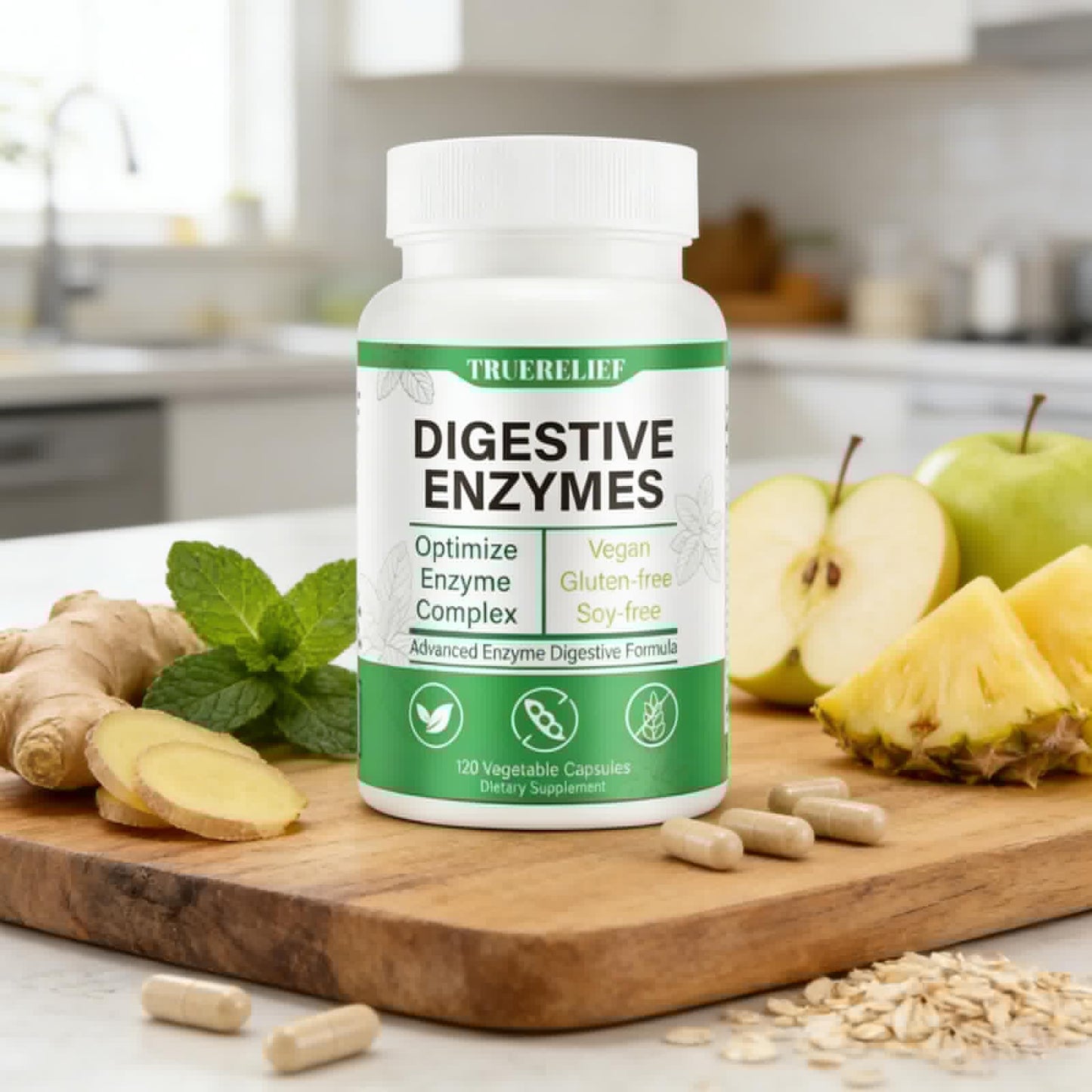Complete Digestive Enzymes Supplement for Gut Health & Bloating Relief - Enhanced with Lipase Amylase Bromelain for Protein Carb - dailyvitalstore