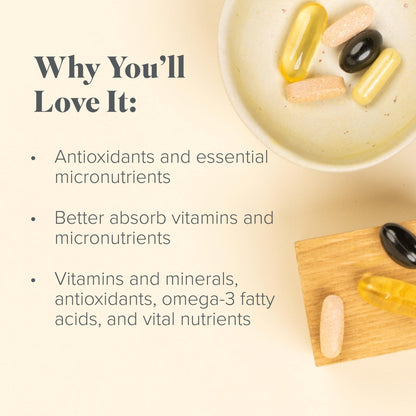 Complete Essentials™ Daily Pack for Women - Balanced Micronutrients for Optimal Women's Health & Performance - Antioxidants to Fight Oxidative Stress - Convenient Individual Packs - 30-Day Supply - dailyvitalstore