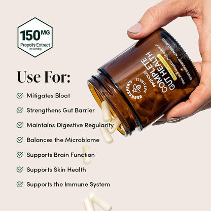 Complete Gut Health by Beekeeper's Naturals, 3-in-1 Prebiotic, Postbiotic, Probiotics for Digestive Health & Bloating Relief for Women & Men - dailyvitalstore