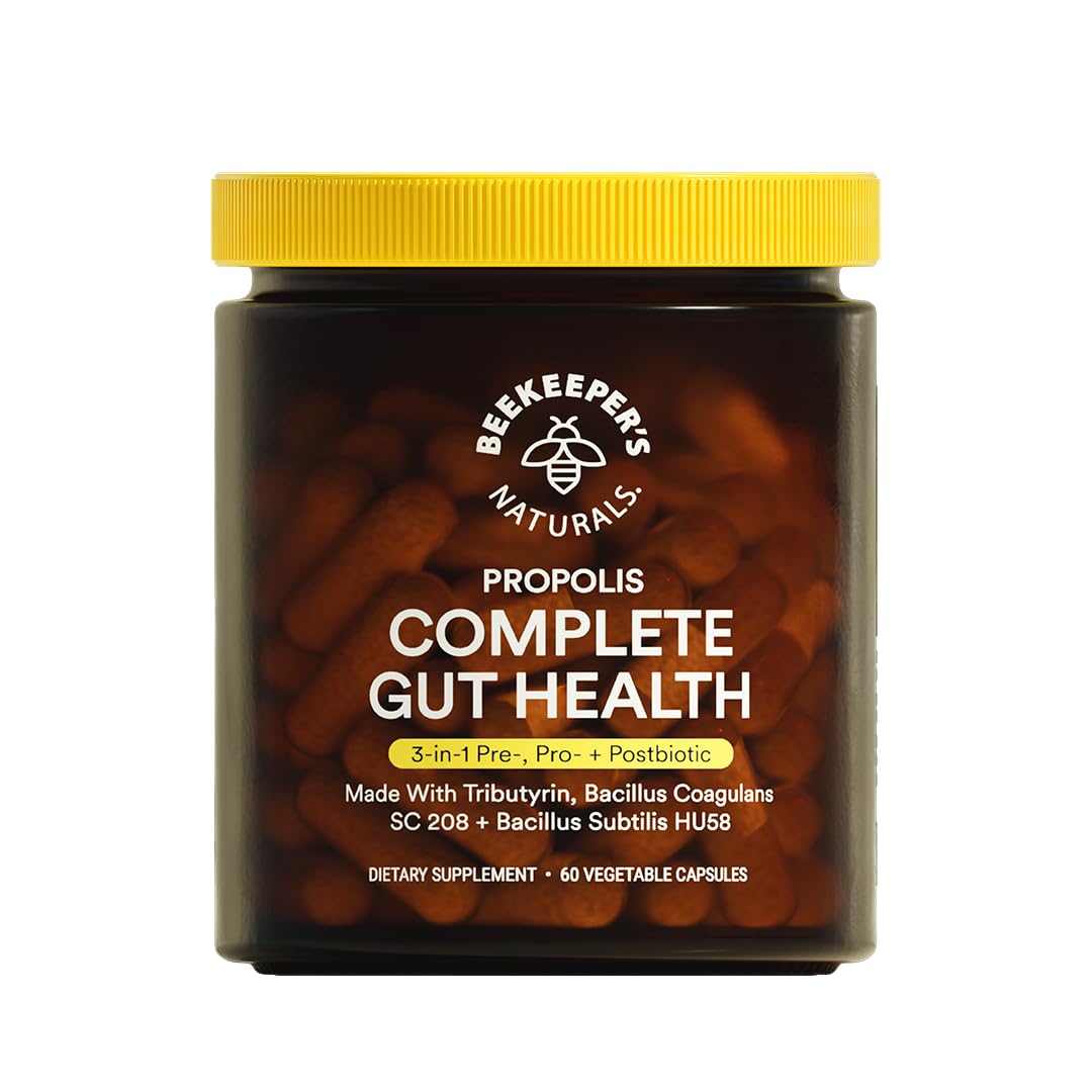 Complete Gut Health by Beekeeper's Naturals, 3-in-1 Prebiotic, Postbiotic, Probiotics for Digestive Health & Bloating Relief for Women & Men - dailyvitalstore