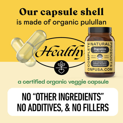 Complete Natural Products Digestive Enzyme Capsules, 550mg, 100ct | Plant-Based Formula - dailyvitalstore
