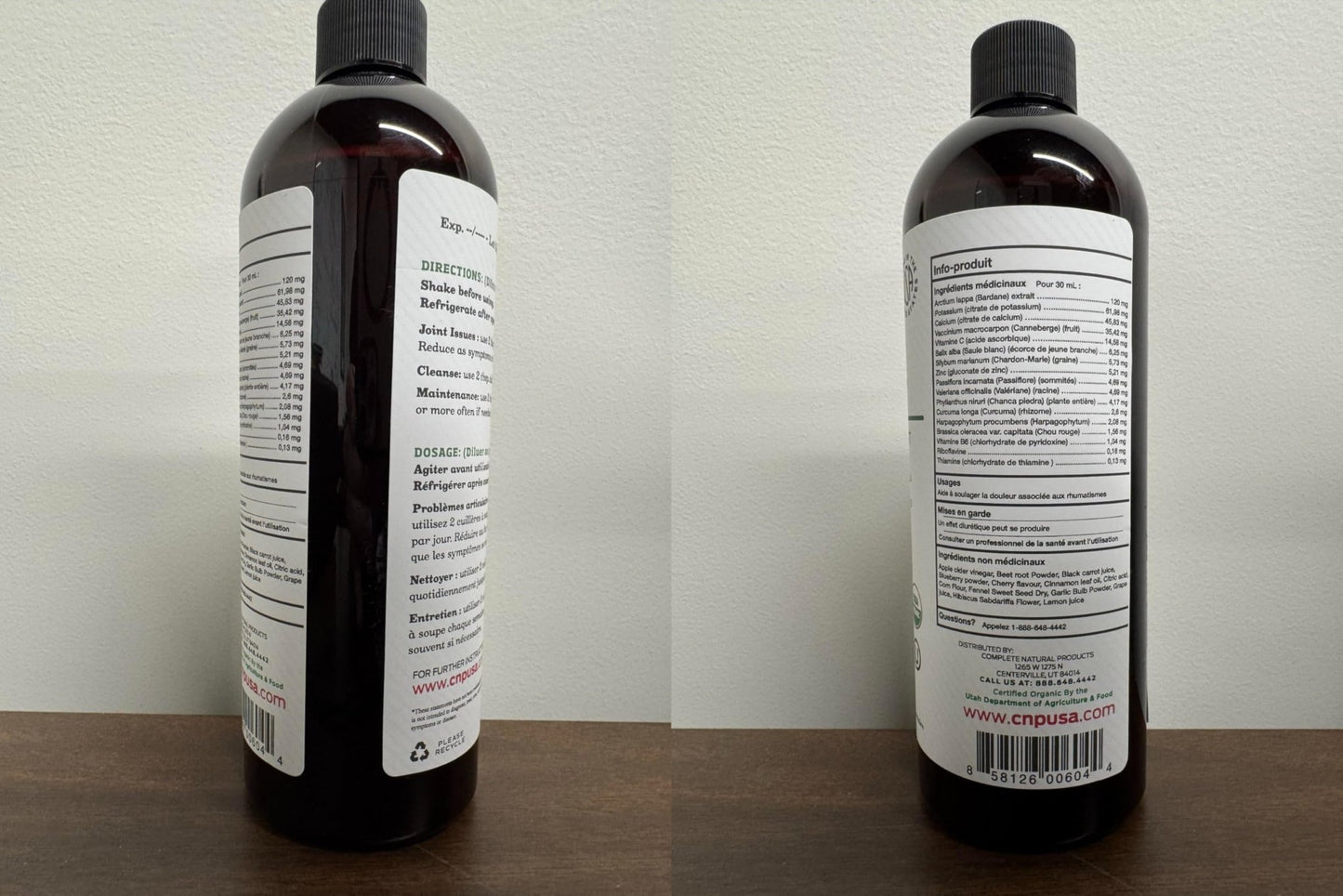 Complete Natural Products Joint Support Complete – 16 Fl Oz Organic Liquid Joint Supplement with Glucosamine Chondroitin MSM – Natural Uric Acid Cleanse & Herbal Joint Health Support for Mobility - dailyvitalstore