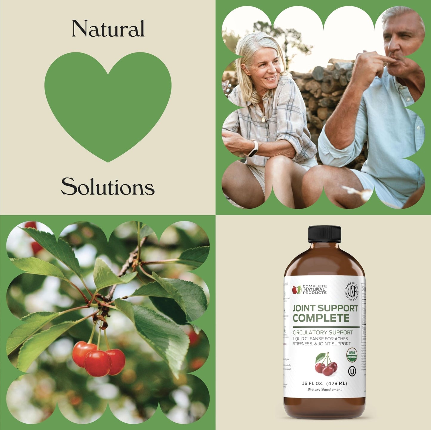 Complete Natural Products Joint Support Complete – 16 Fl Oz Organic Liquid Joint Supplement with Glucosamine Chondroitin MSM – Natural Uric Acid Cleanse & Herbal Joint Health Support for Mobility - dailyvitalstore