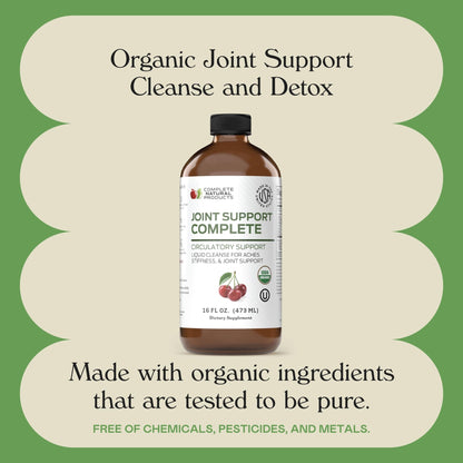 Complete Natural Products Joint Support Complete – 16 Fl Oz Organic Liquid Joint Supplement with Glucosamine Chondroitin MSM – Natural Uric Acid Cleanse & Herbal Joint Health Support for Mobility - dailyvitalstore
