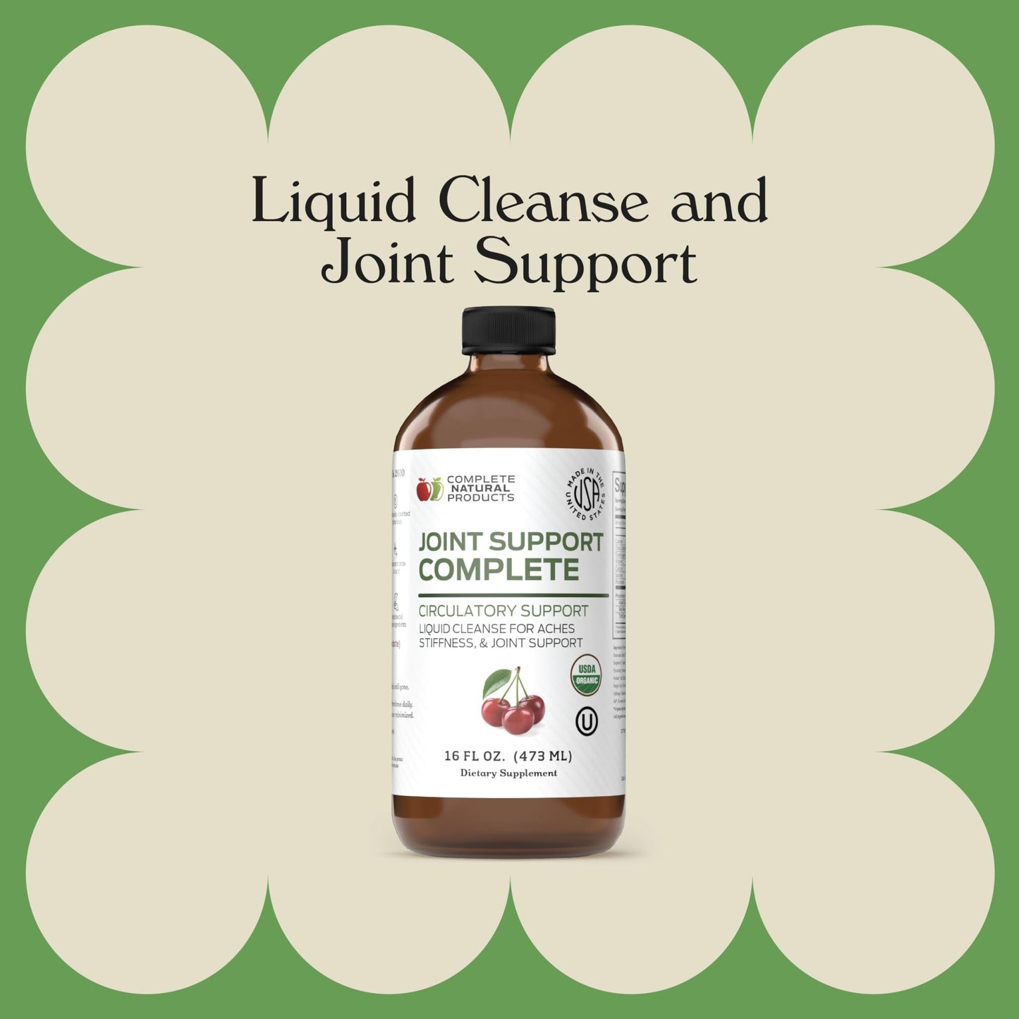 Complete Natural Products Joint Support Complete – 16 Fl Oz Organic Liquid Joint Supplement with Glucosamine Chondroitin MSM – Natural Uric Acid Cleanse & Herbal Joint Health Support for Mobility - dailyvitalstore