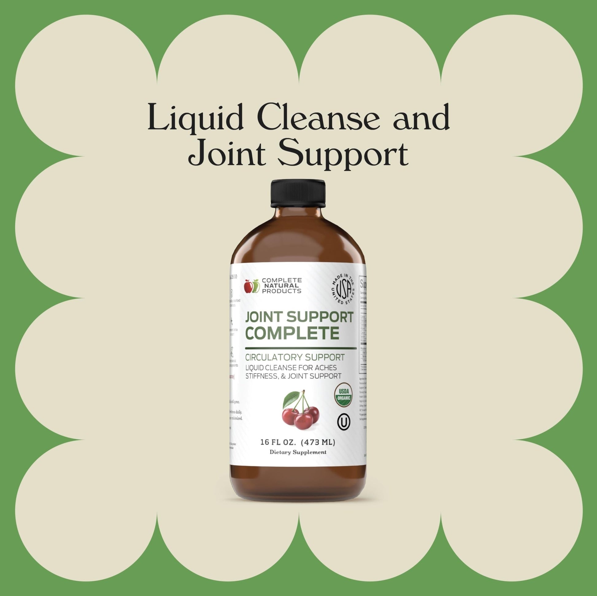 Complete Natural Products Joint Support Complete – 16 Fl Oz Organic Liquid Joint Supplement with Glucosamine Chondroitin MSM – Natural Uric Acid Cleanse & Herbal Joint Health Support for Mobility - dailyvitalstore