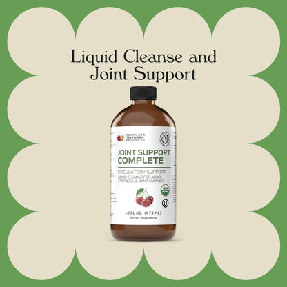 Complete Natural Products Joint Support Complete – 16 Fl Oz Organic Liquid Joint Supplement with Glucosamine Chondroitin MSM – Natural Uric Acid Cleanse & Herbal Joint Health Support for Mobility - dailyvitalstore