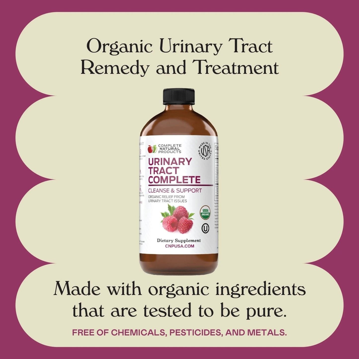 Complete Natural Products Urinary Tract Complete 8oz - Liquid Supplement for a Urinary Tract Cleanse, Defense, Health, and Treatment with Organic Cranberry & Organic D-Mannose - dailyvitalstore
