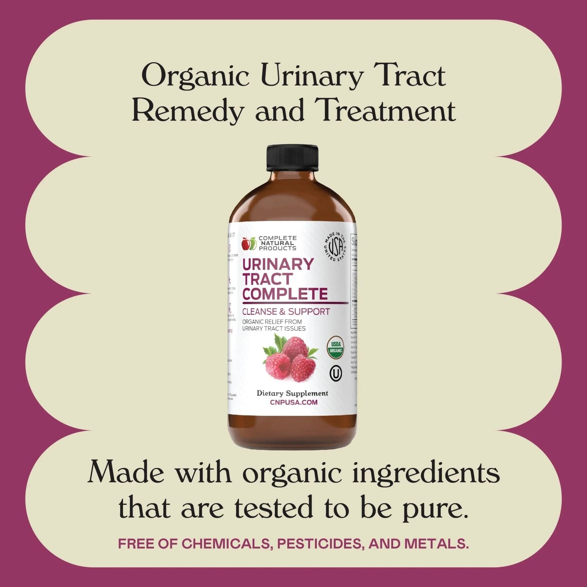 Complete Natural Products Urinary Tract Complete 8oz - Liquid Supplement for a Urinary Tract Cleanse, Defense, Health, and Treatment with Organic Cranberry & Organic D-Mannose - dailyvitalstore