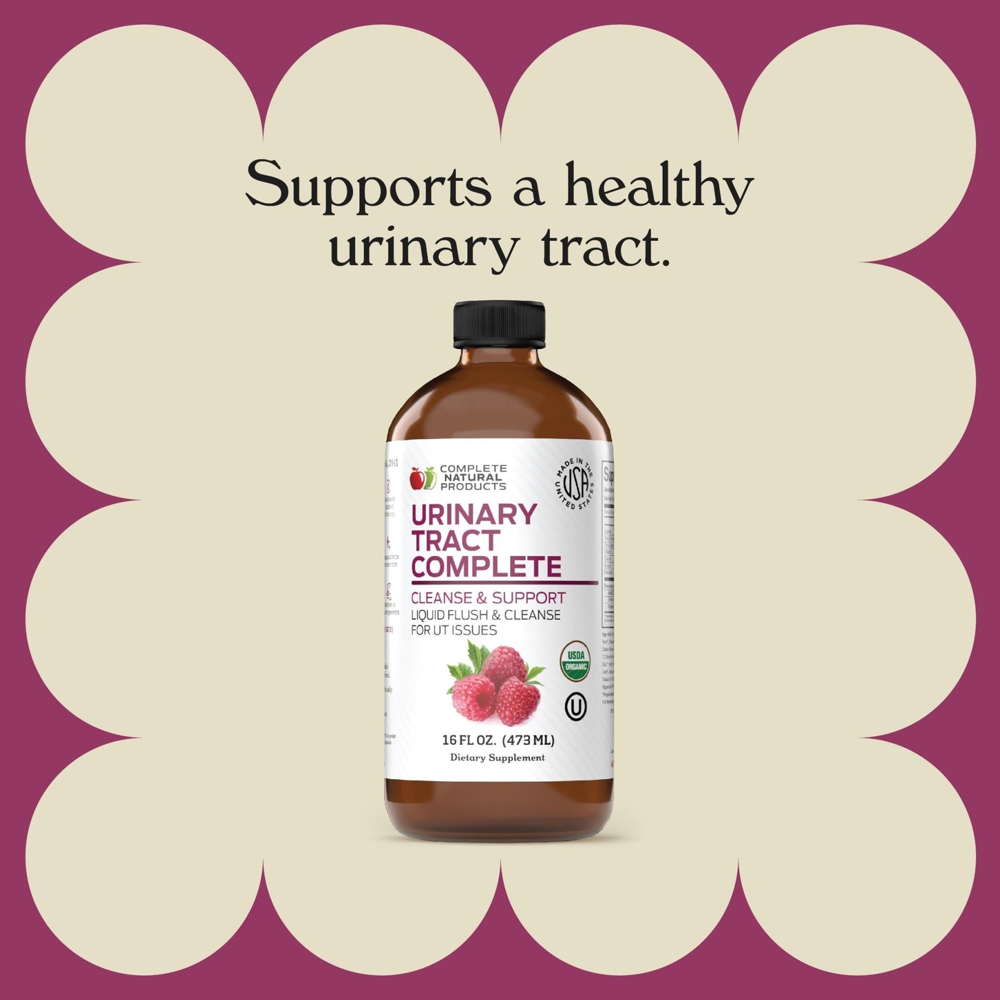 Complete Natural Urinary Tract Complete 8oz - Liquid Supplement for Urinary Tract Health with Organic Cranberry, D-Mannose, Beet Root, Fennel Seed, and Turmeric - dailyvitalstore