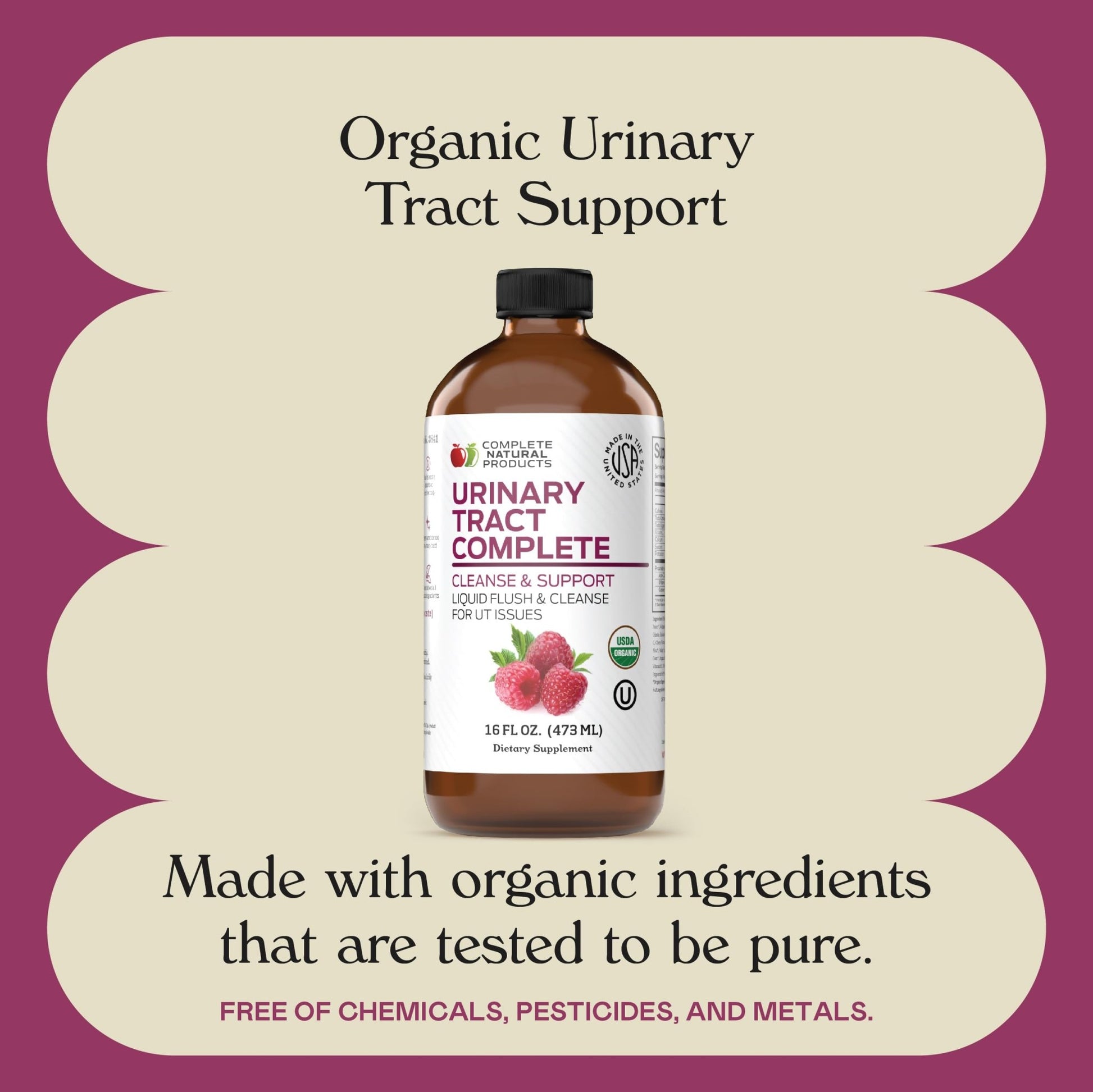 Complete Natural Urinary Tract Complete 8oz - Liquid Supplement for Urinary Tract Health with Organic Cranberry, D-Mannose, Beet Root, Fennel Seed, and Turmeric - dailyvitalstore