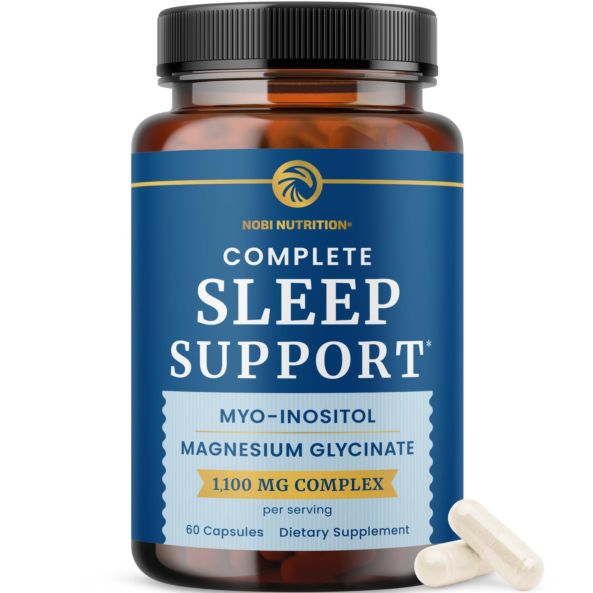 Complete Sleep Support | Myo Inositol + Magnesium Glycinate | Restful Sleep & Relaxation Support | 1100MG Complex | Melatonin-Free, Non-GMO | Inositol Supplement with Magnesium-Glycinate | 60 Ct - dailyvitalstore