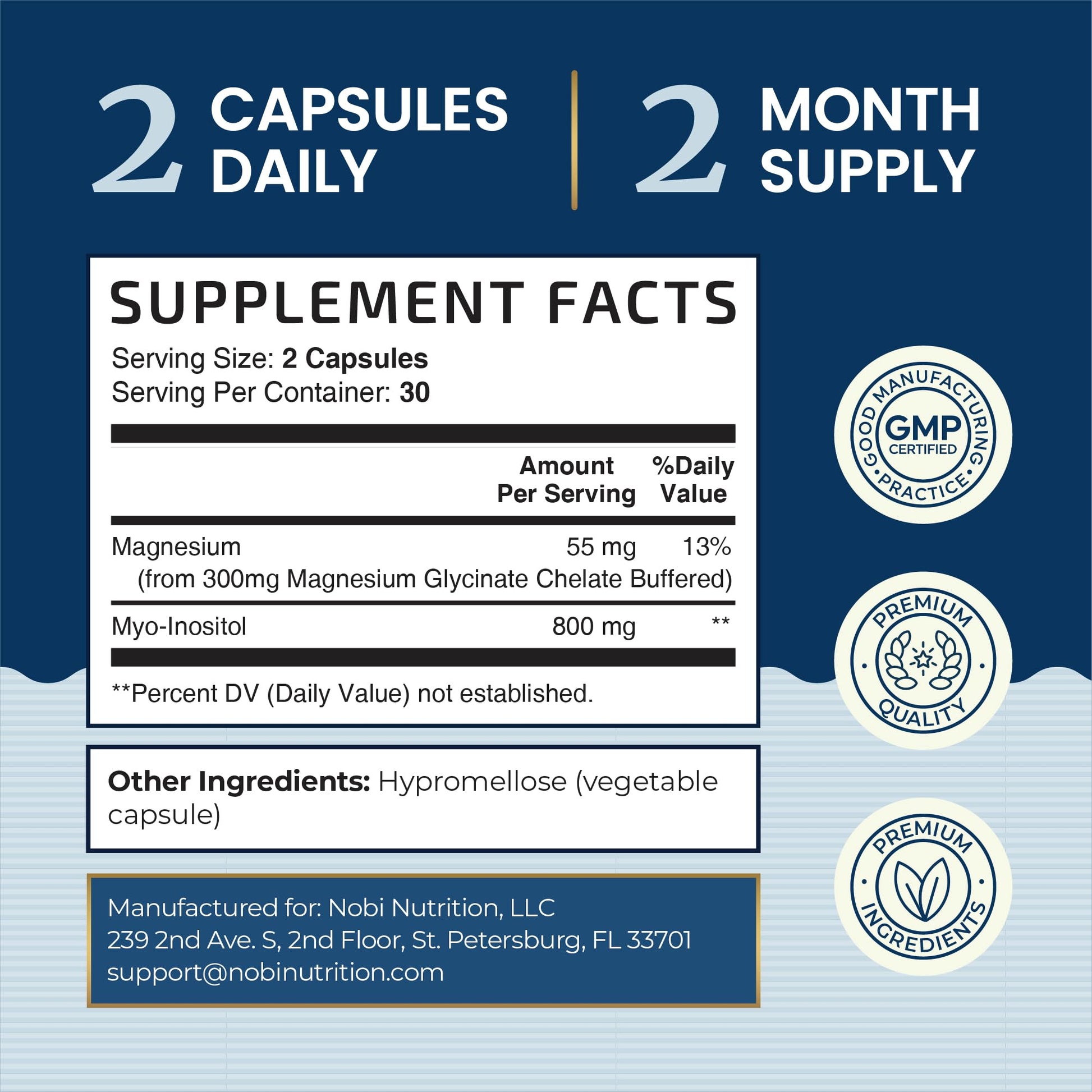 Complete Sleep Support | Myo Inositol + Magnesium Glycinate | Restful Sleep & Relaxation Support | 1100MG Complex | Melatonin-Free, Non-GMO | Inositol Supplement with Magnesium-Glycinate | 60 Ct - dailyvitalstore
