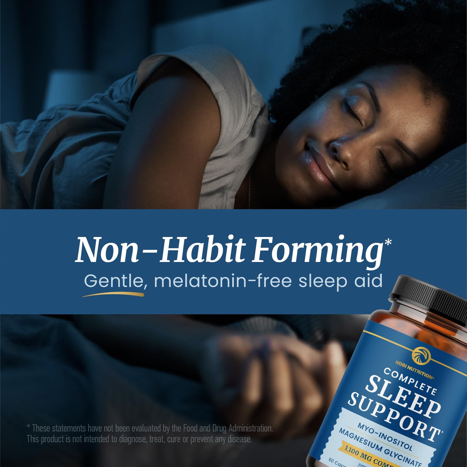 Complete Sleep Support | Myo Inositol + Magnesium Glycinate | Restful Sleep & Relaxation Support | 1100MG Complex | Melatonin-Free, Non-GMO | Inositol Supplement with Magnesium-Glycinate | 60 Ct - dailyvitalstore