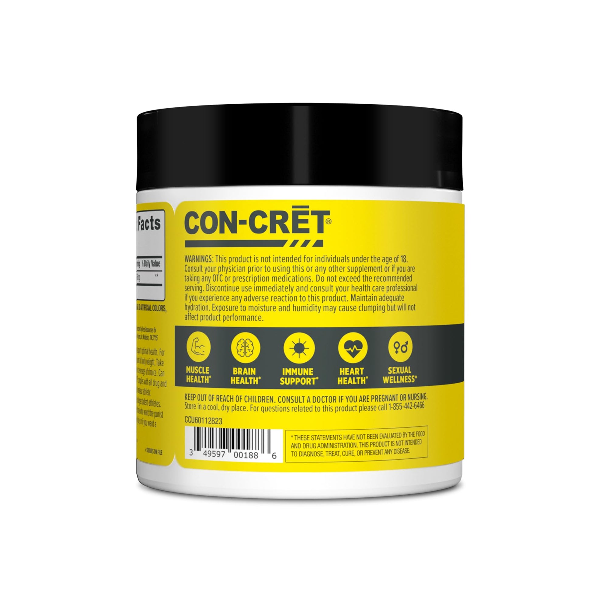 CON-CRET Creatine HCl Powder | Muscle, Cognitive, Cellular Energy Support | No Bloating or Cramps - dailyvitalstore