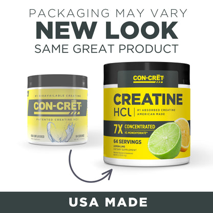 CON-CRET Creatine HCl Powder | Muscle, Cognitive, Cellular Energy Support | No Bloating or Cramps | USA Made & NSF Certified - dailyvitalstore
