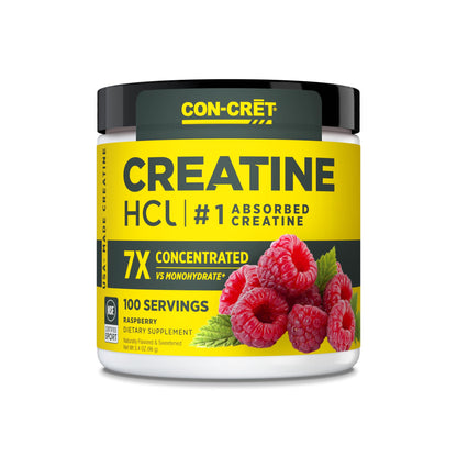CON-CRET Creatine HCl Powder | Muscle, Cognitive, Cellular Energy Support | No Bloating or Cramps | USA Made & NSF Certified - dailyvitalstore