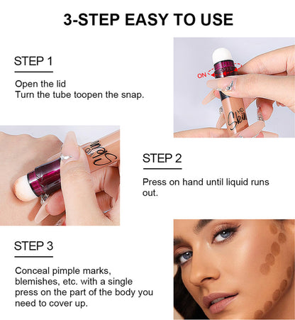 Concealer Stick Foundation Concealer Moisturizing Hydration Brightening Skin Tone Concealer Oil Control Waterproof With Applicator Cushion - dailyvitalstore