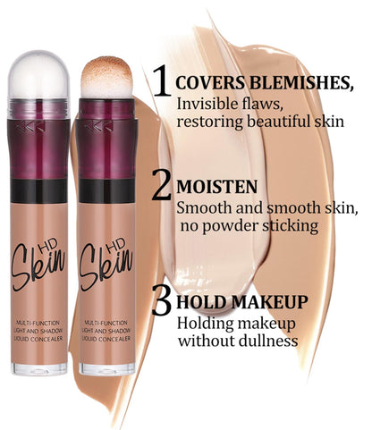 Concealer Stick Foundation Concealer Moisturizing Hydration Brightening Skin Tone Concealer Oil Control Waterproof With Applicator Cushion - dailyvitalstore