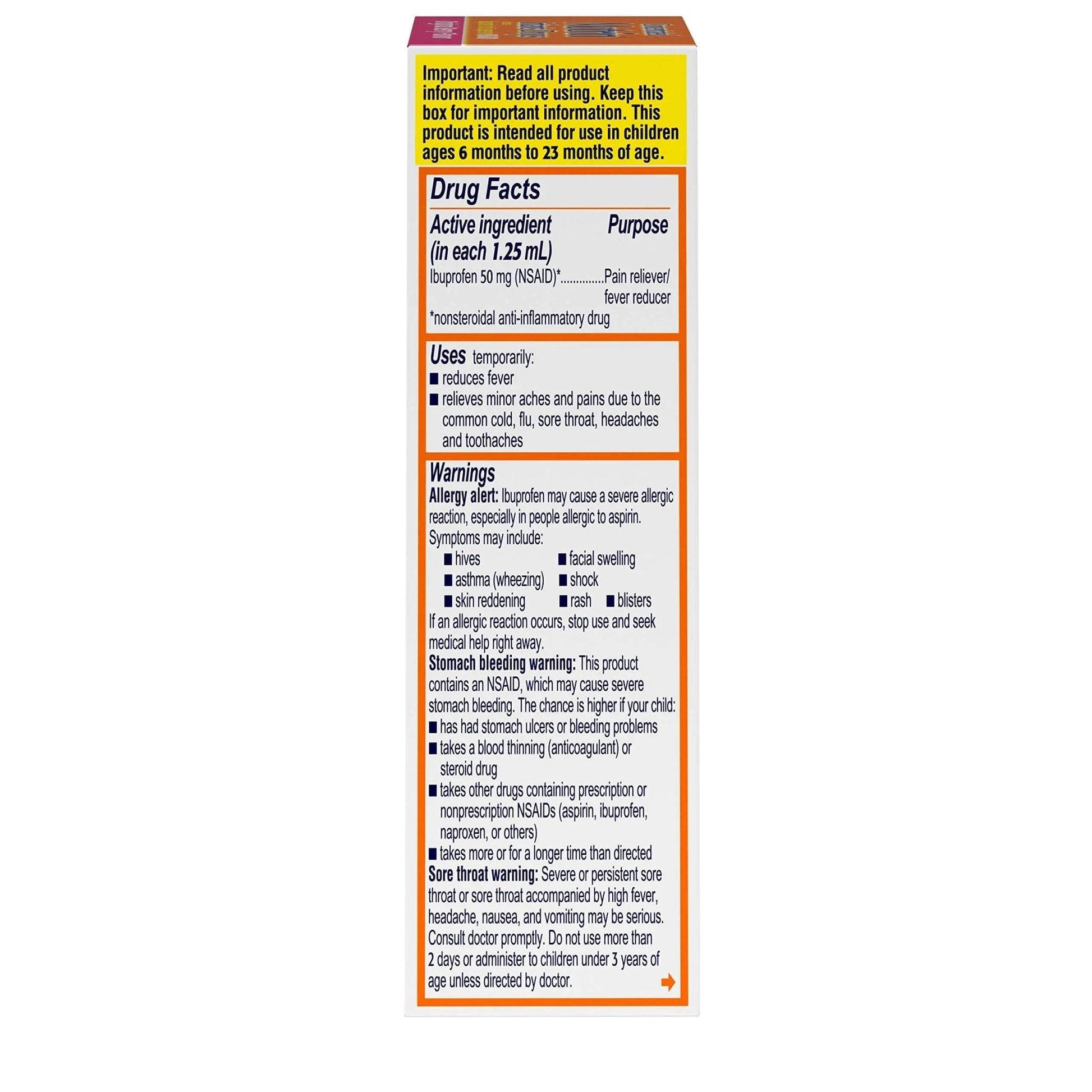 Concentrated Motrin Aspirin, 0.5 Fluid Ounce - dailyvitalstore