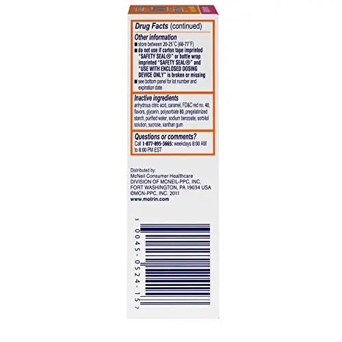 Concentrated Motrin Aspirin, 0.5 Fluid Ounce - dailyvitalstore