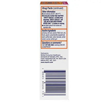 Concentrated Motrin Aspirin, 0.5 Fluid Ounce - dailyvitalstore