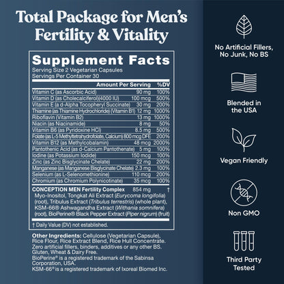 Conception for Him and Vital Liver Bundle - Male Fertility Booster & Prenatal Supplement + 9-in-1 Liver Support - dailyvitalstore