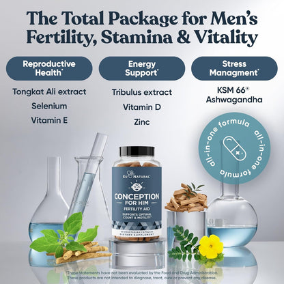 Conception for Him and Vital Liver Bundle - Male Fertility Booster & Prenatal Supplement + 9-in-1 Liver Support - dailyvitalstore