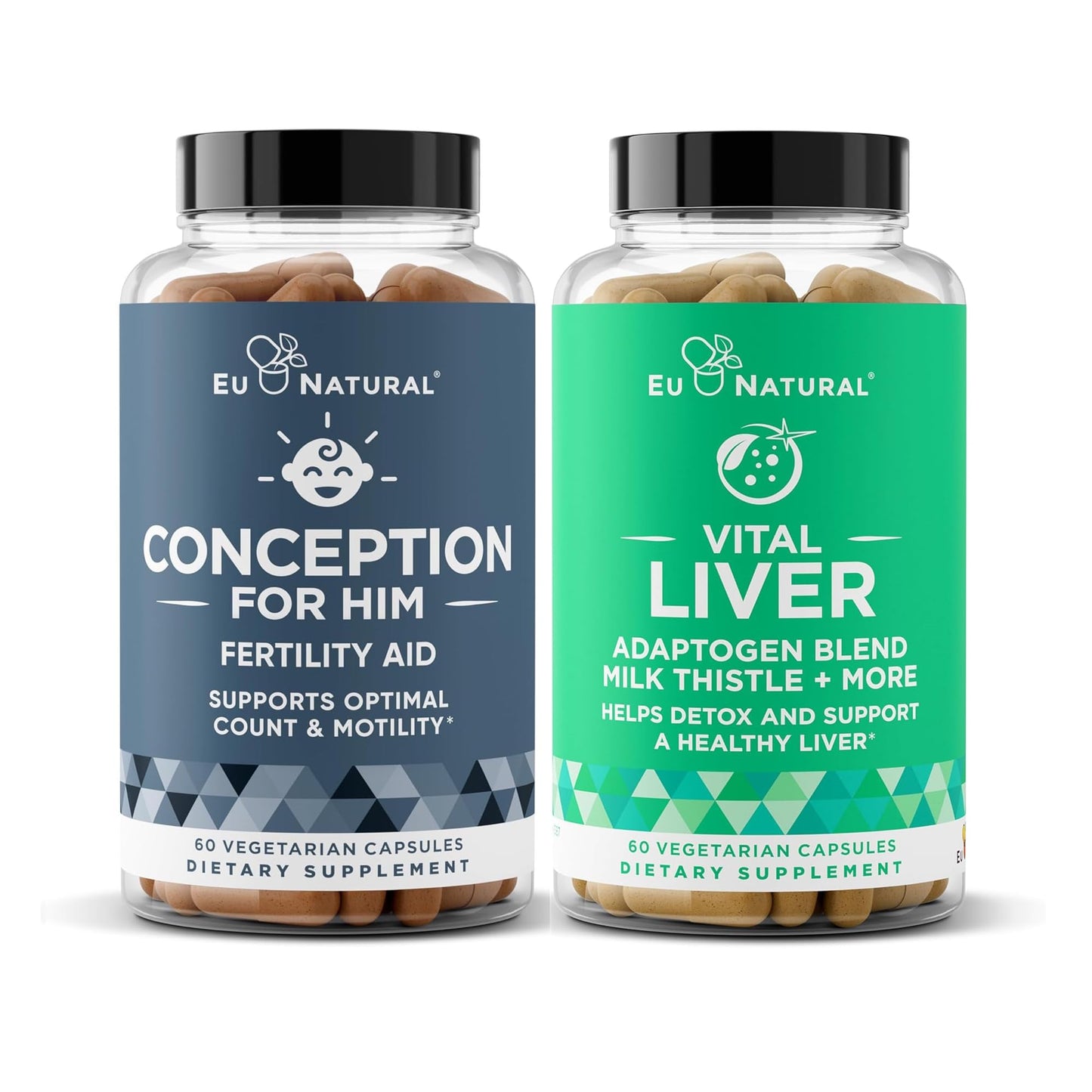 Conception for Him and Vital Liver Bundle - Male Fertility Booster & Prenatal Supplement + 9-in-1 Liver Support - dailyvitalstore