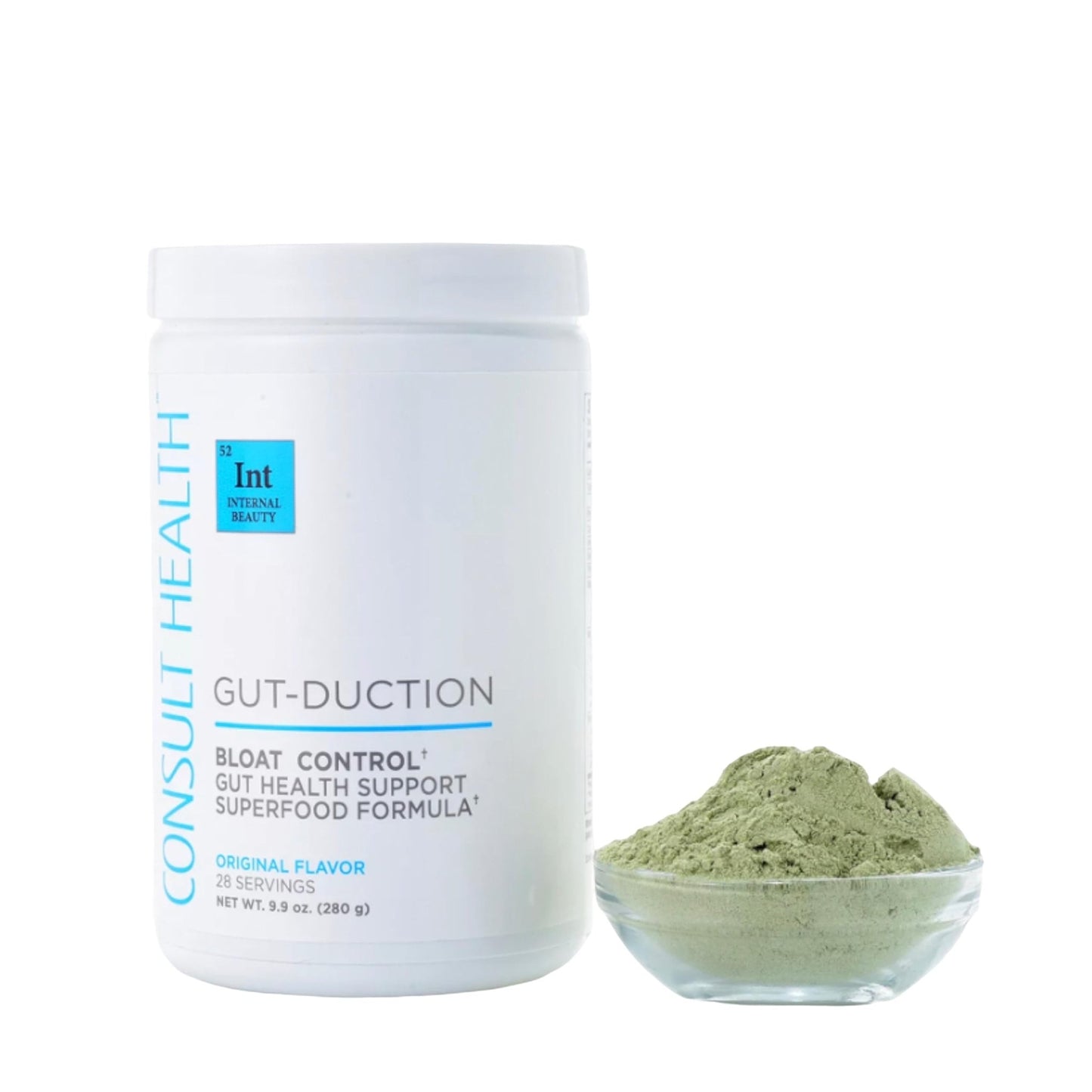 Consult Health Gut-Duction Bloat Control – Gut Health Support Superfood Formula – Plant Based Proteins - Probiotics – Powder Drink Mix – 28 Servings – 9.9 oz. - dailyvitalstore
