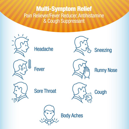 Contac Cold & Flu Medicine, Powerful, Multi-Symptom Relief for Pain, Fever, Sore Throat, Body Aches, Sneezing, Runny Nose & Cough, 24 Count Liquid Gels - dailyvitalstore