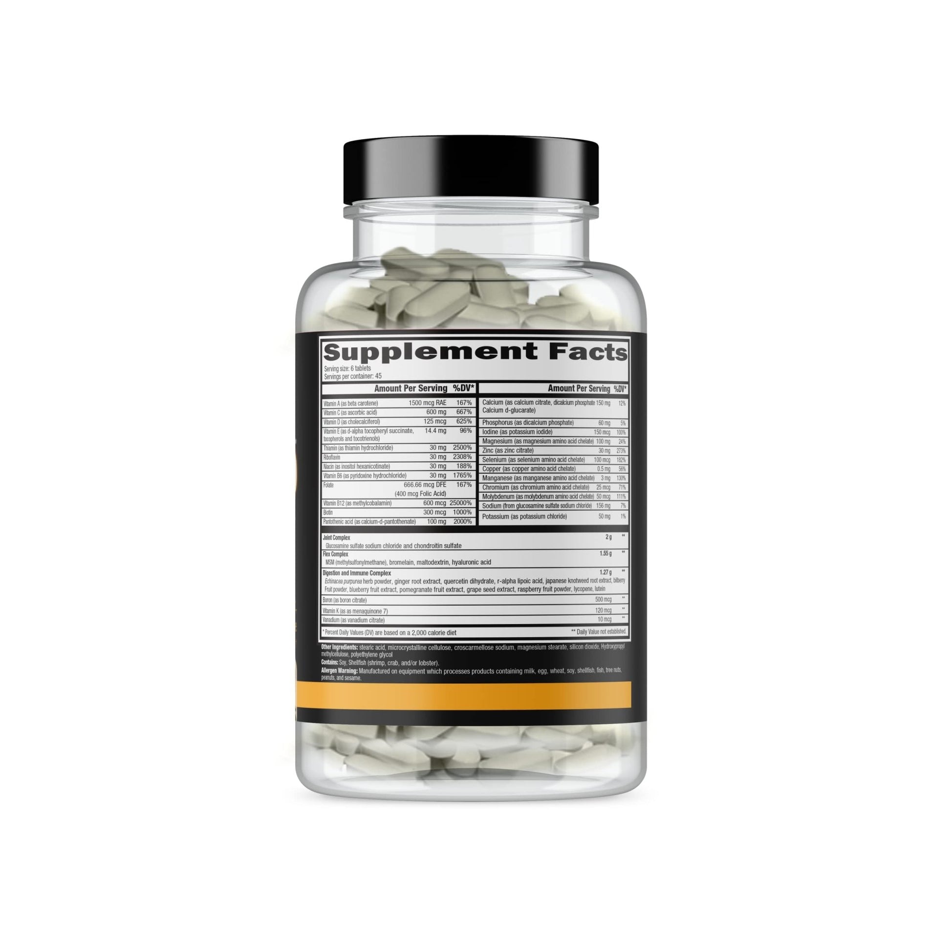 CONTROLLED LABS Orange Triad Daily Multivitamin, Iron Free Sports Supplement for Workout, Digestion, Immune, and Joints, 45 serv - Tablets (270 Count (Pack of 1)) - dailyvitalstore